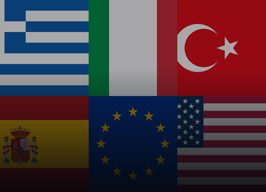 Travel eSIM — colaj steaguri destinații