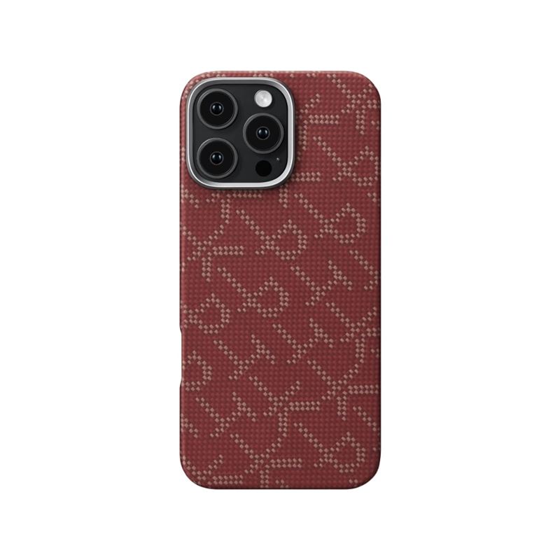 Husă Pitaka Tactile Woven, PTK Red/Gold — iPhone 16 Pro