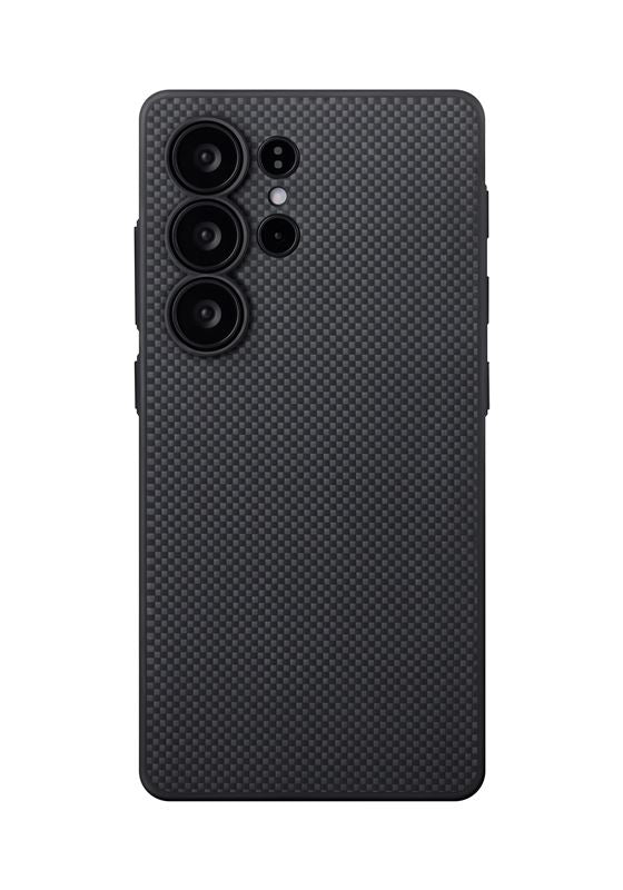Husă Pitaka PIN Button, Black/Grey Plain — Samsung Galaxy S25 Ultra