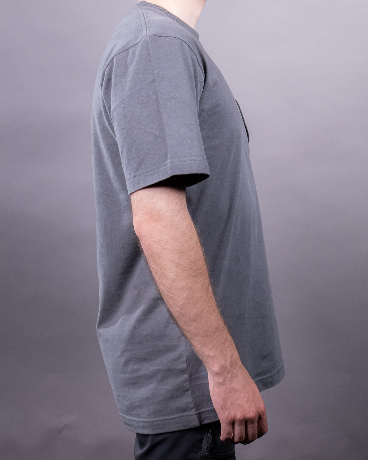 Tricou Regular 100% Bumbac cu Velcro, Carbon Grey
