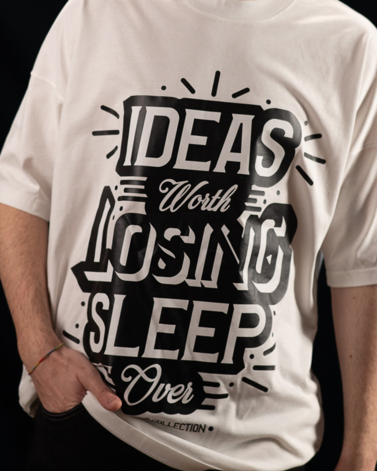 Tricou Premium Bumbac, Imprimeu “Ideas Worth Losing Sleep Over”