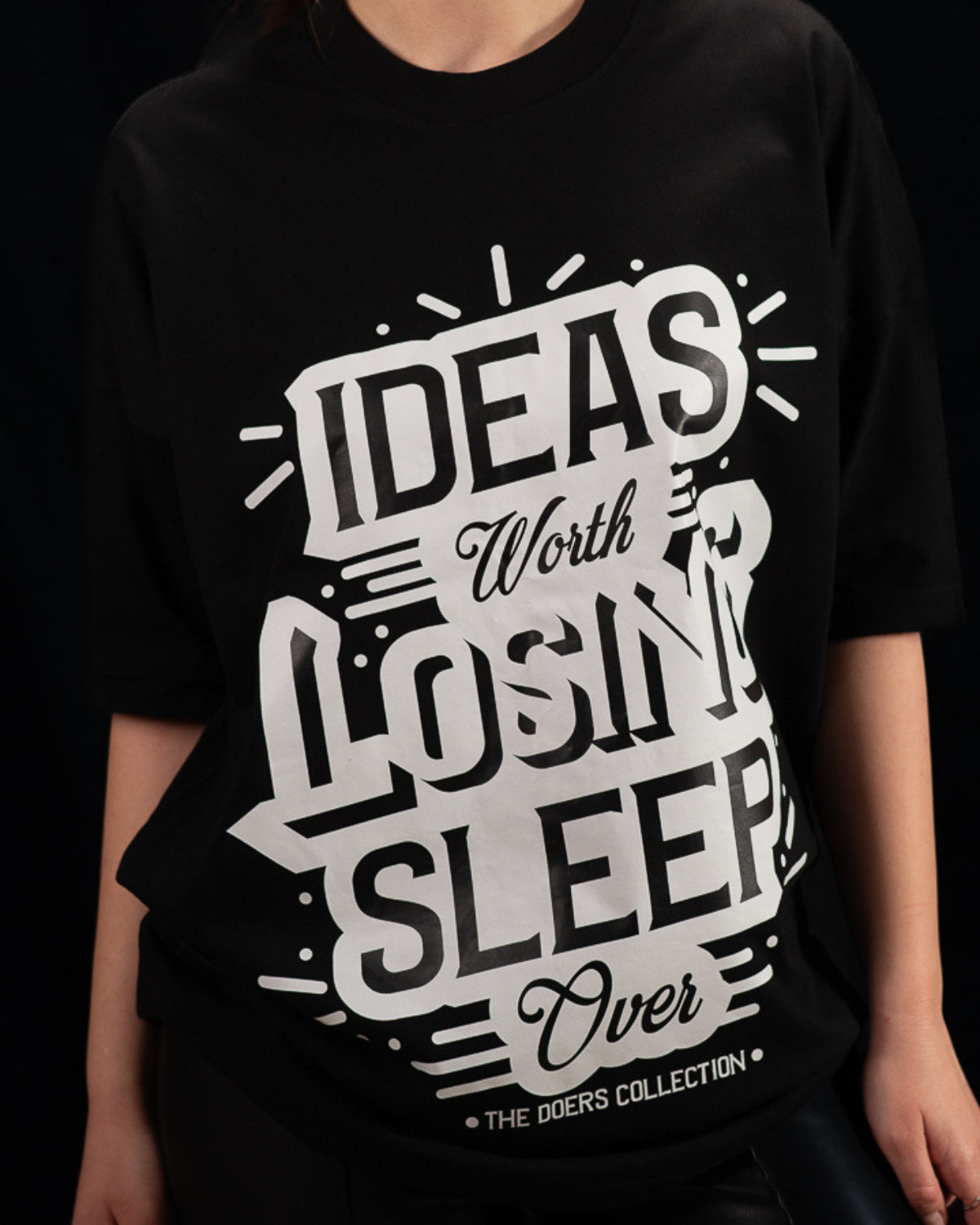 Tricou Premium Bumbac, Imprimeu “Ideas Worth Losing Sleep Over”