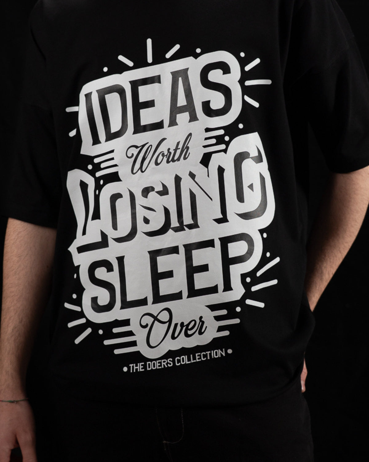 Tricou Premium Bumbac, Imprimeu “Ideas Worth Losing Sleep Over”