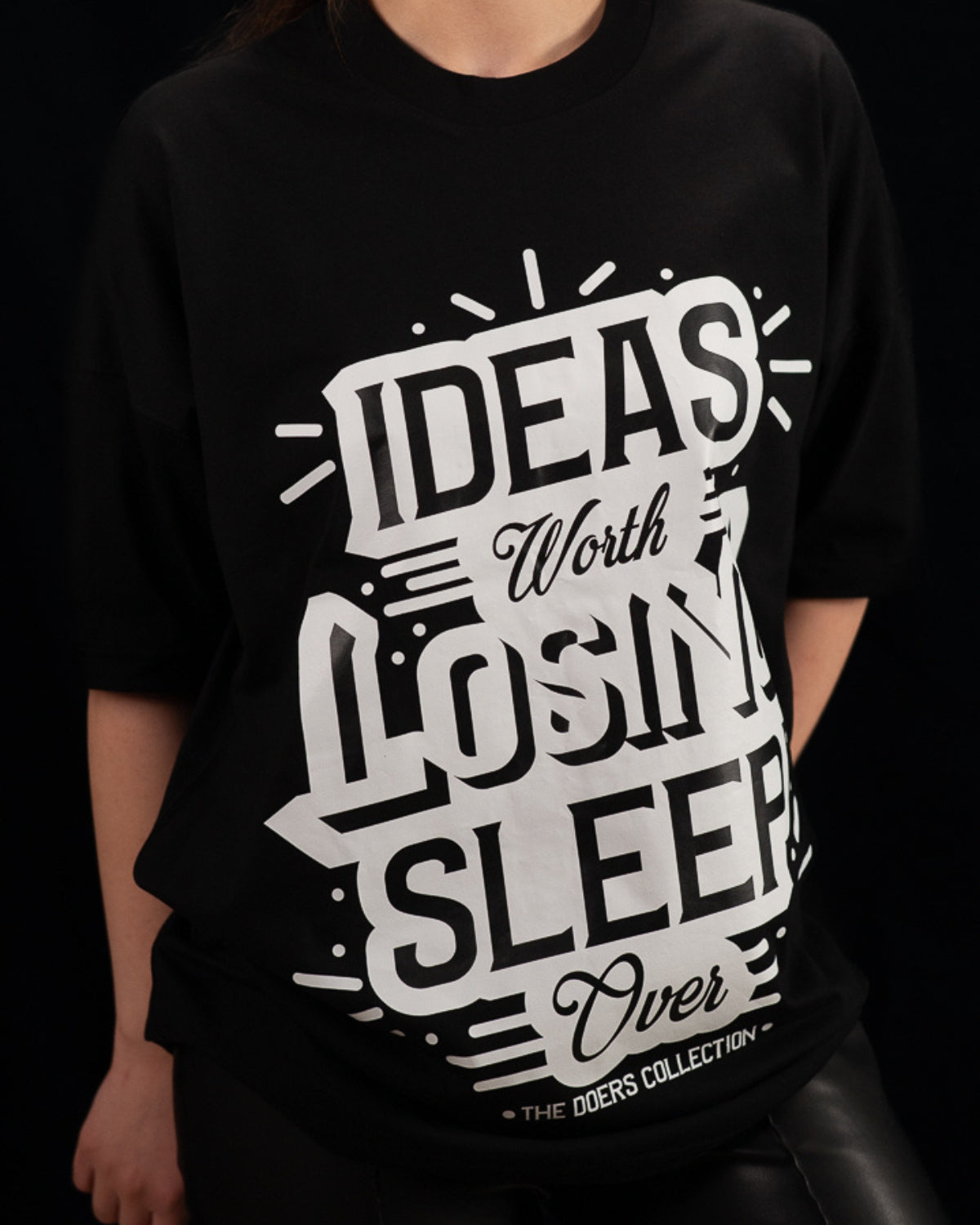 Tricou Premium Bumbac, Imprimeu “Ideas Worth Losing Sleep Over”
