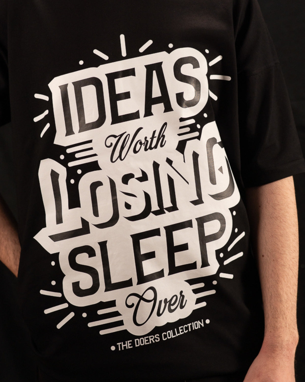 Tricou Premium Bumbac, Imprimeu “Ideas Worth Losing Sleep Over”