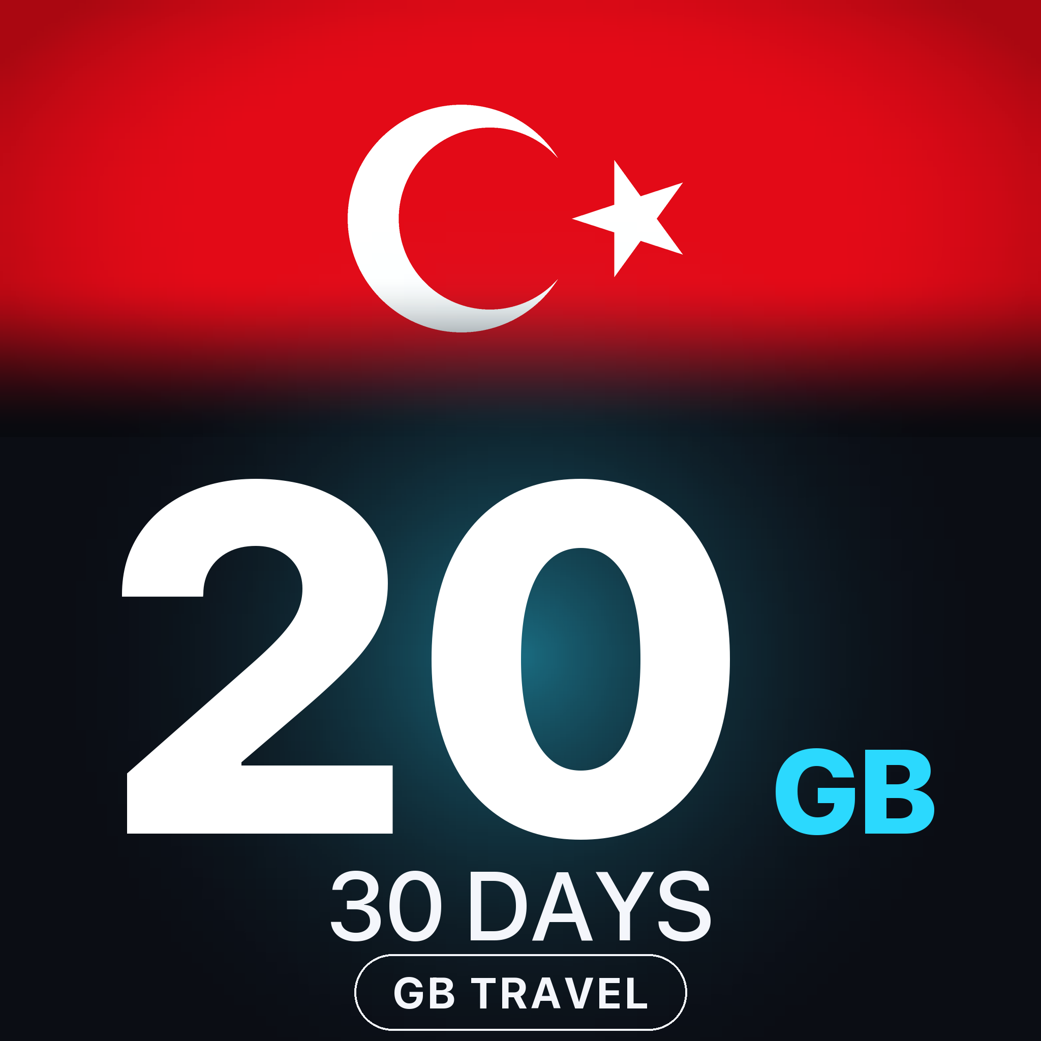 eSIM Turcia 20 GB, 30 de zile — GB Travel