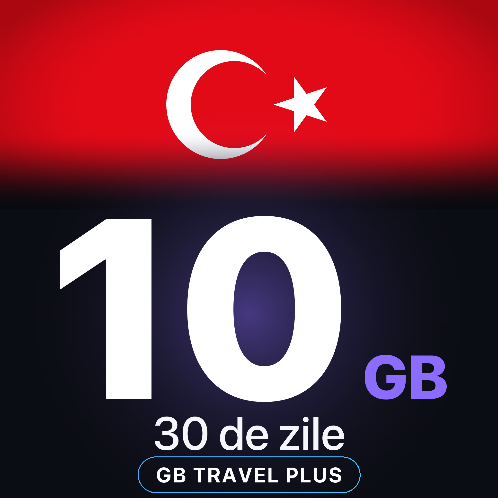 eSIM Turcia 10 GB, 30 de zile — GB Travel Plus