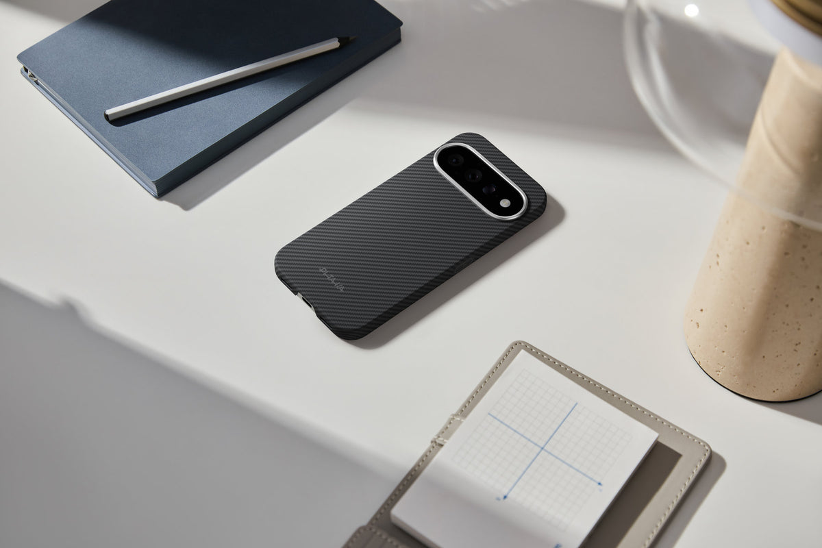 Husă Pitaka Edge Case, Black/Grey Twill — Google Pixel 11