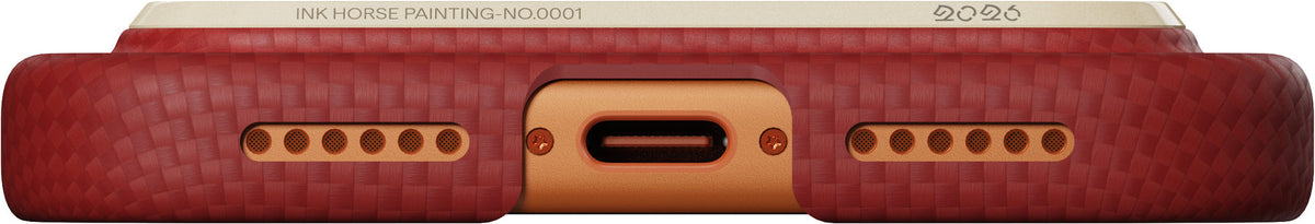 Husă Pitaka Edge Case, Ink Horse Cinnabar — iPhone 17 Pro Max