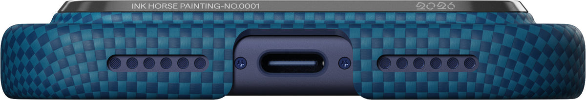 Husă Pitaka Edge Case, Ink Horse Azure Green — iPhone 17 Pro Max