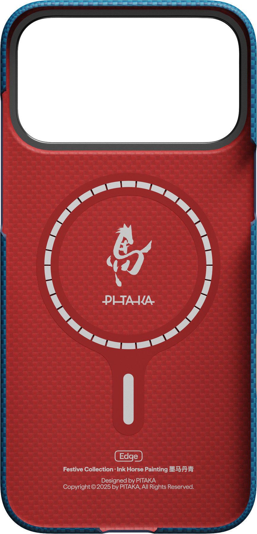 Husă Pitaka Edge Case, Ink Horse Azure Green — iPhone 17 Pro