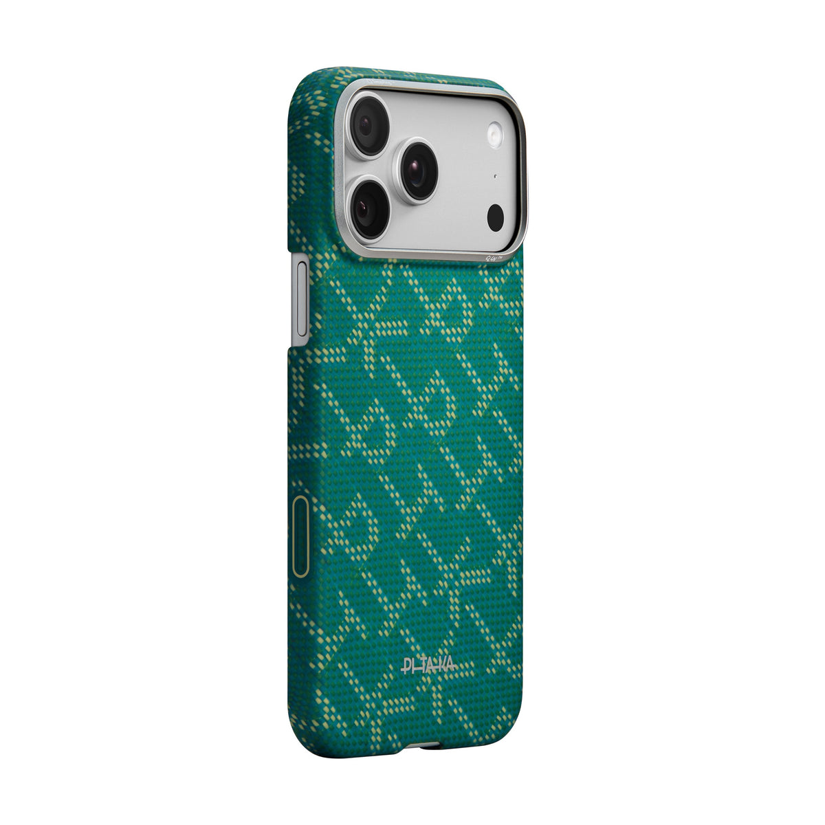 Husă Pitaka Ultra-Slim, Monogram-Gold/Green — iPhone 17 Pro