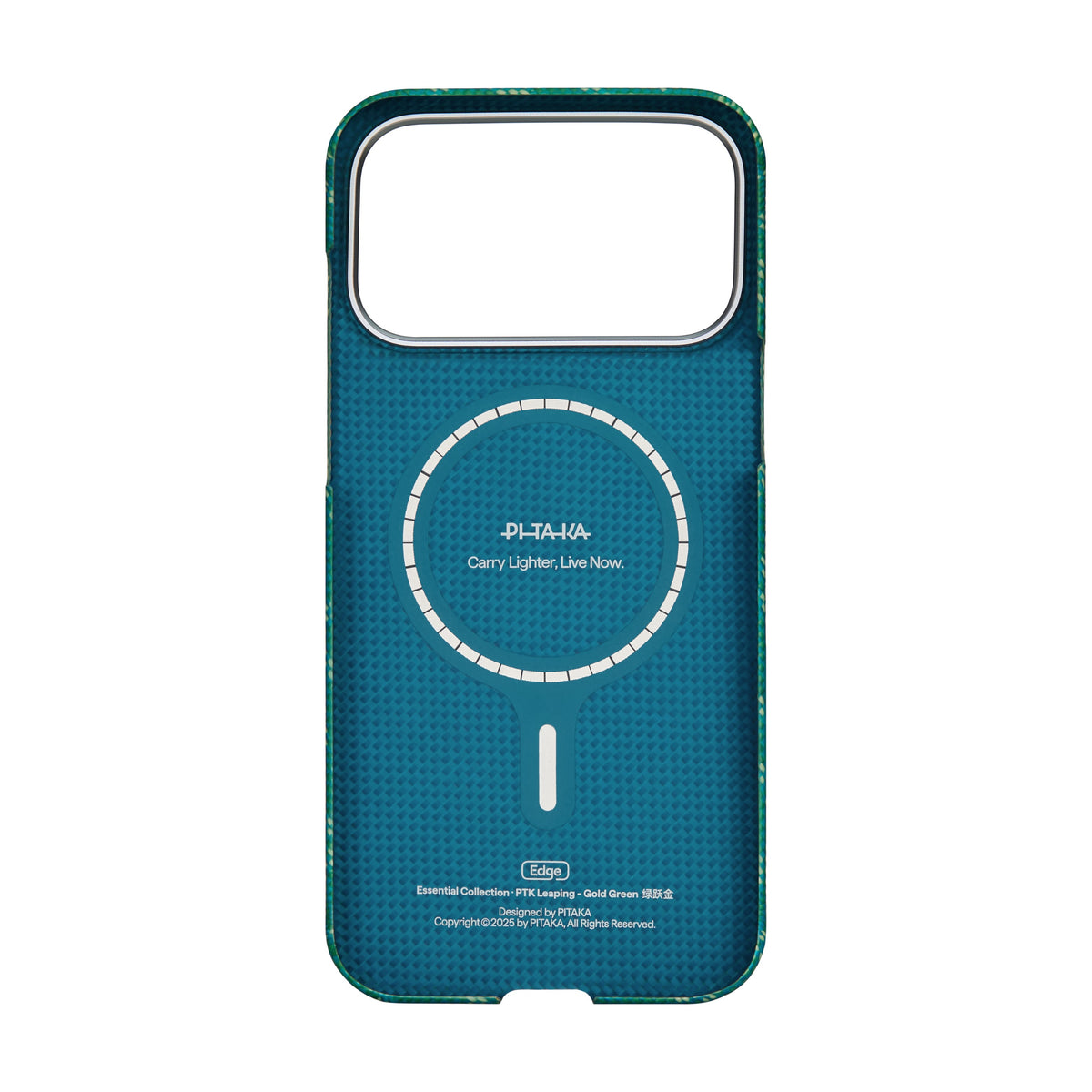 Husă Pitaka Ultra-Slim, Monogram-Gold/Green — iPhone 17 Pro
