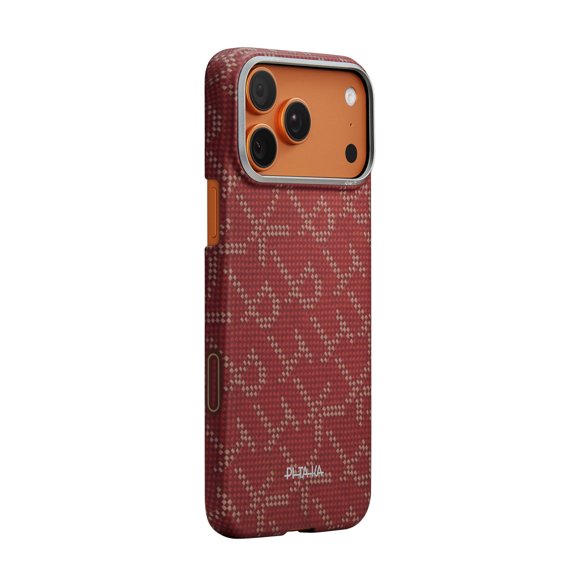 Husă Pitaka Ultra-Slim, Monogram-Gold/Red — iPhone 17 Pro Max