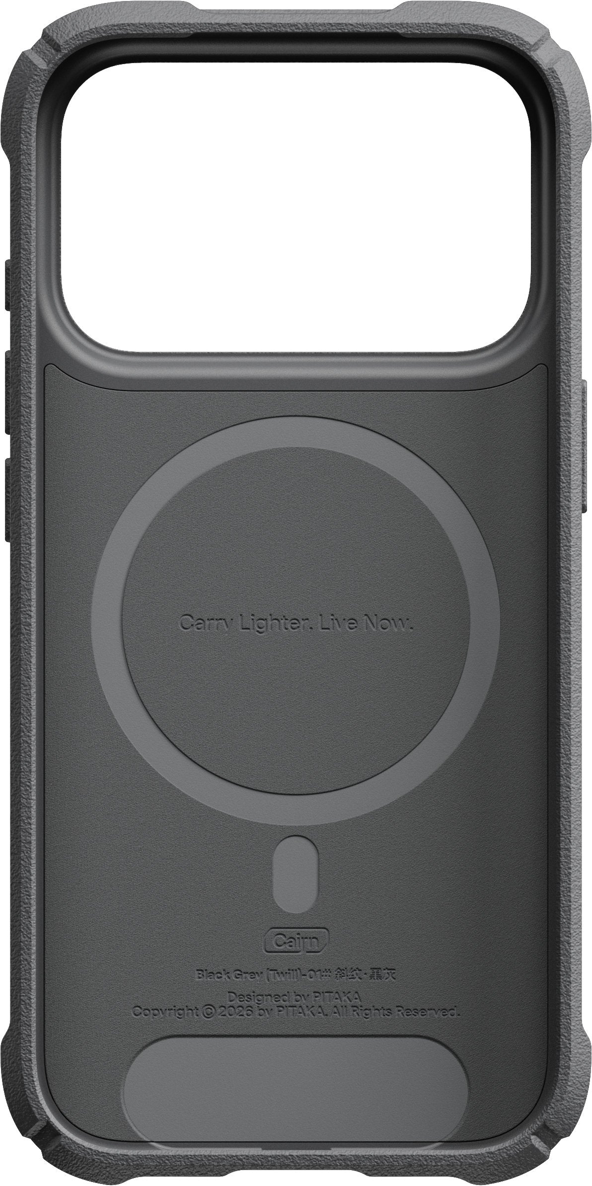 Husă Pitaka Cairn, Black/Grey Twill — iPhone 18/17 Pro