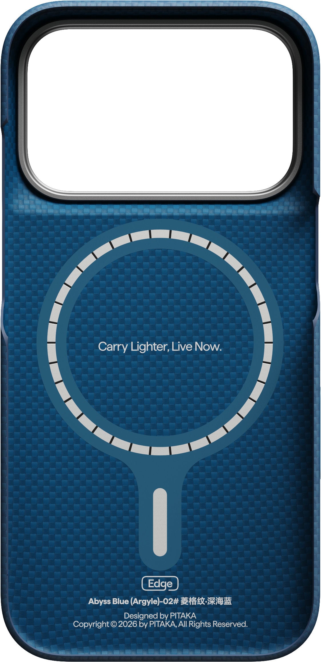 Husă Pitaka Edge Case, Argyle Midnight Blue — iPhone 18/17 Pro