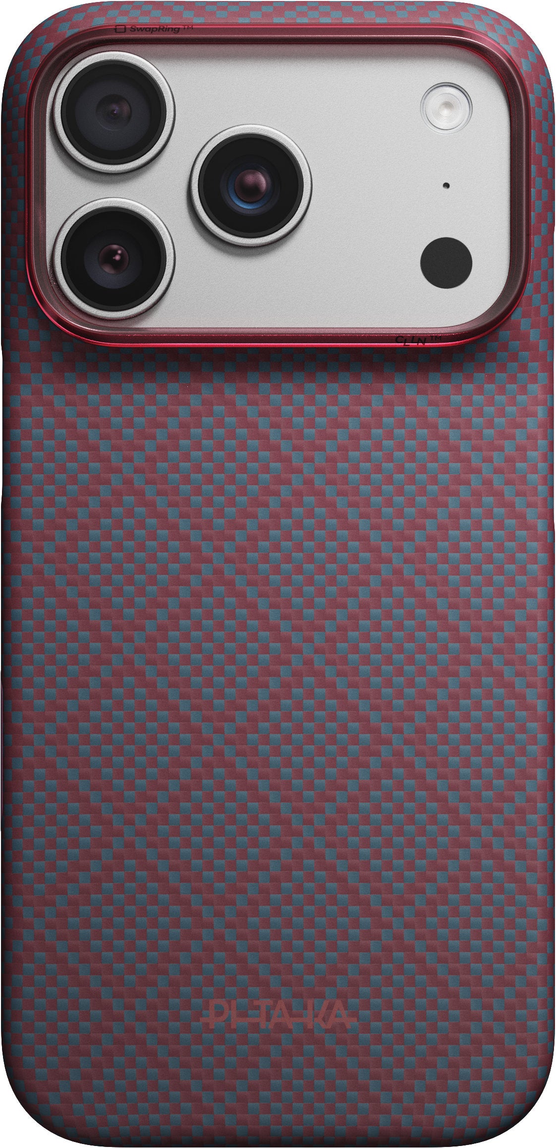 Husă Pitaka Edge Case, Argyle Blue's Red — iPhone 18/17 Pro