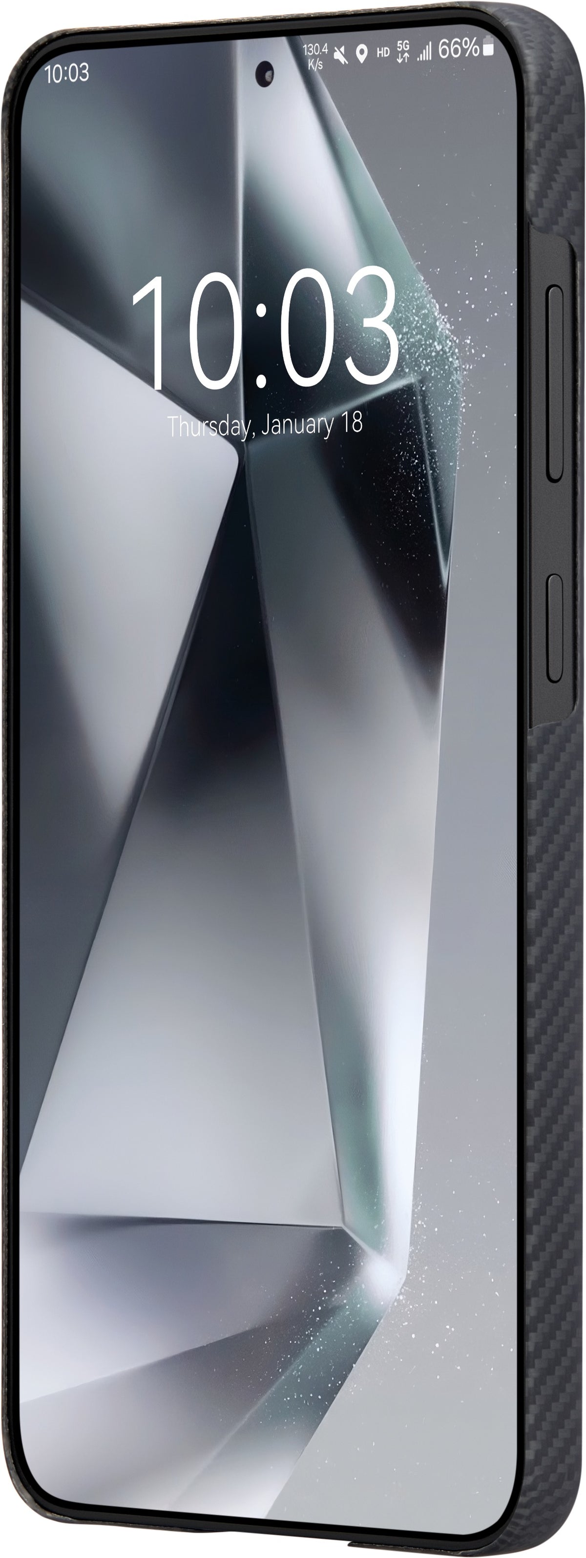 Husă Pitaka Ultra-Slim, Black/Grey Twill — Samsung Galaxy S25