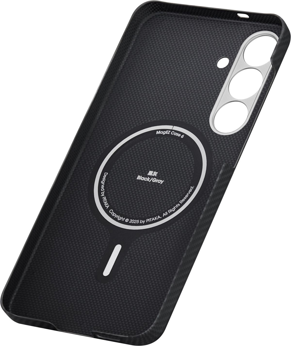 Husă Pitaka Ultra-Slim, Black/Grey Twill — Samsung Galaxy S25