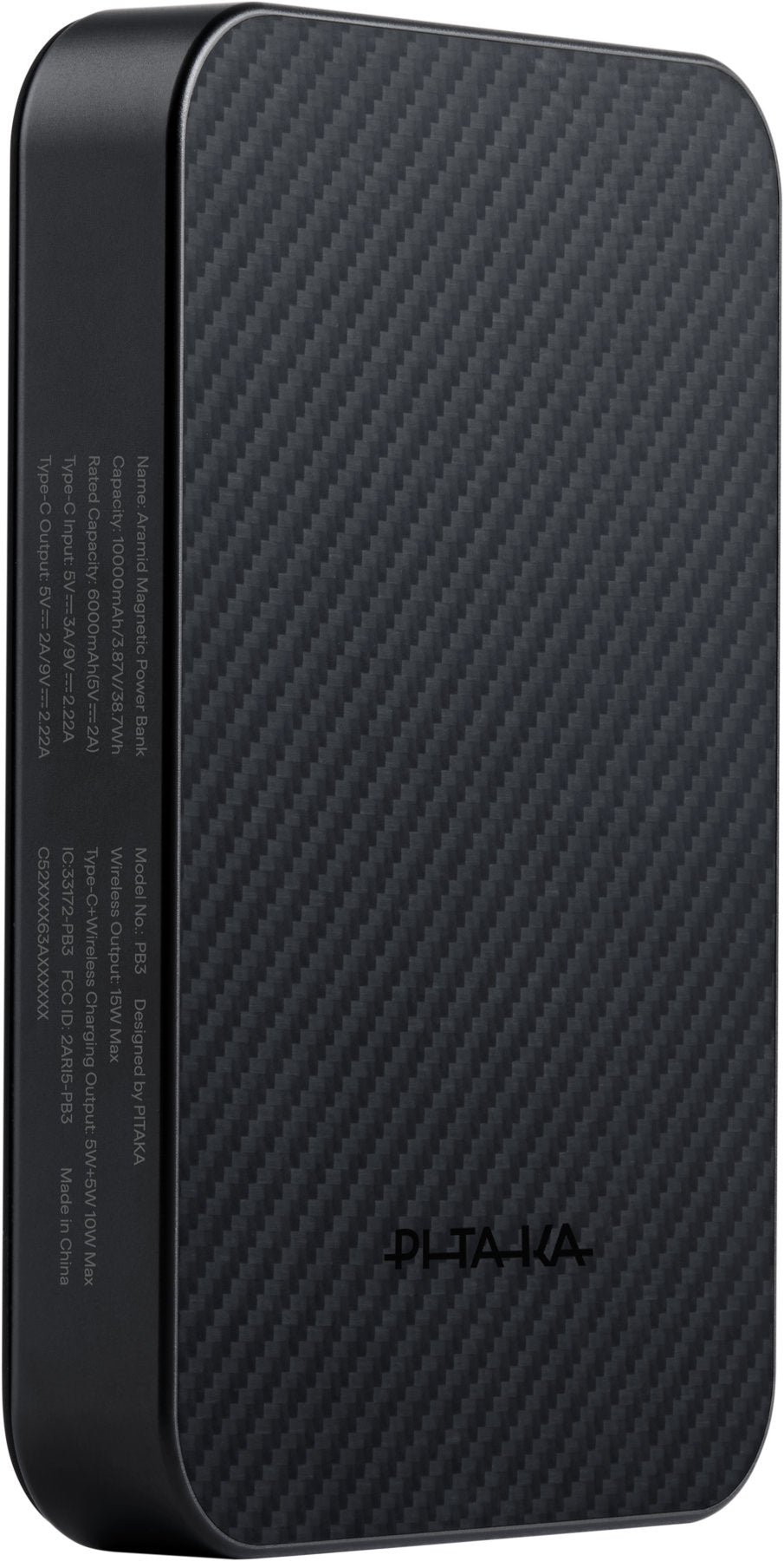 Baterie externă Pitaka Power Bank Qi2, 10 000 mAh, Black/Grey