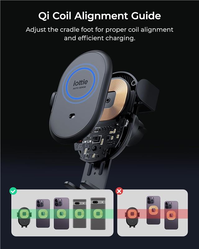 Suport Telefon Auto iOttie AutoSense 2 cu încărcare wireless, pentru bord și parbriz