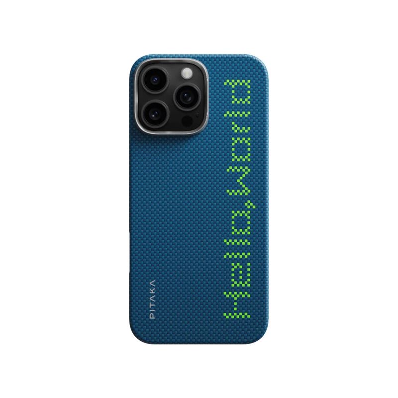 Husă Pitaka Tactile Woven, Hello World — iPhone 16 Pro Max