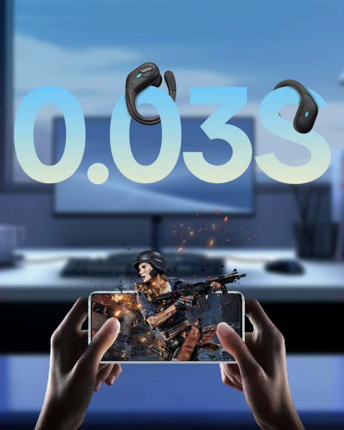 Acele "Doape de urechi" - Căști Wireless Sport, Bluetooth 5.4, Afișaj Digital LED, Autonomie 45 ore