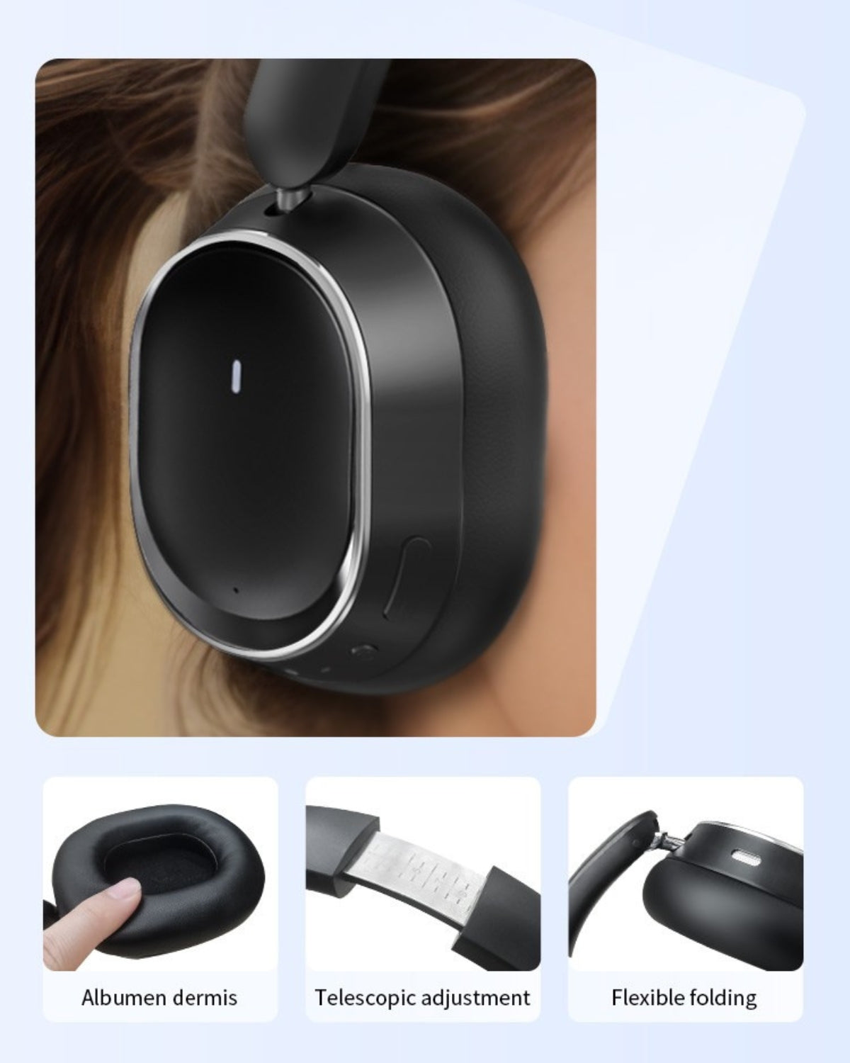 Niște "Doape pe Urechi" - Căști Wireless, Over-Ear, Bluetooth 6.0, 50 Ore Autonomie