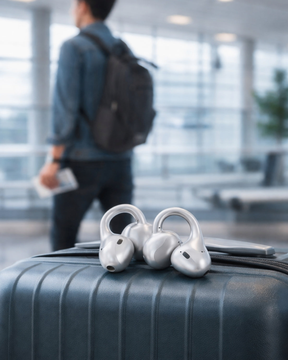 Încă Niște "Doape pe Urechi" - Căști Wireless, Bluetooth 6.0, Open-Ear, Alb, Alb Sidefat, Autonomie 42 Ore