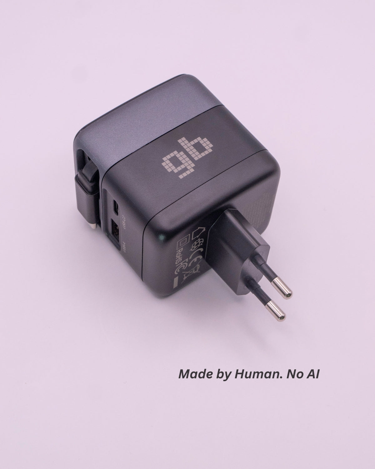 GB 70W GaN USB-C Fast Charger, 2x USB-C, 1 x USB-A, LED Display, Power Delivery + PPS