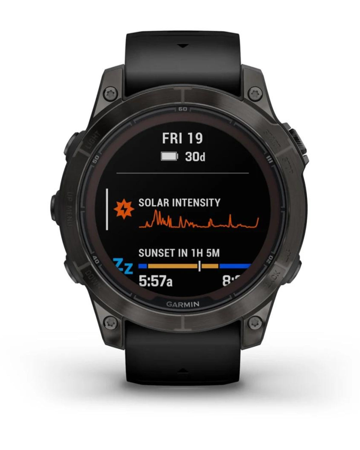 Smartwatch Garmin fēnix® 7 Pro, Sapphire Solar Titan DLC Carbon Grey, Curea Neagră, 47MM
