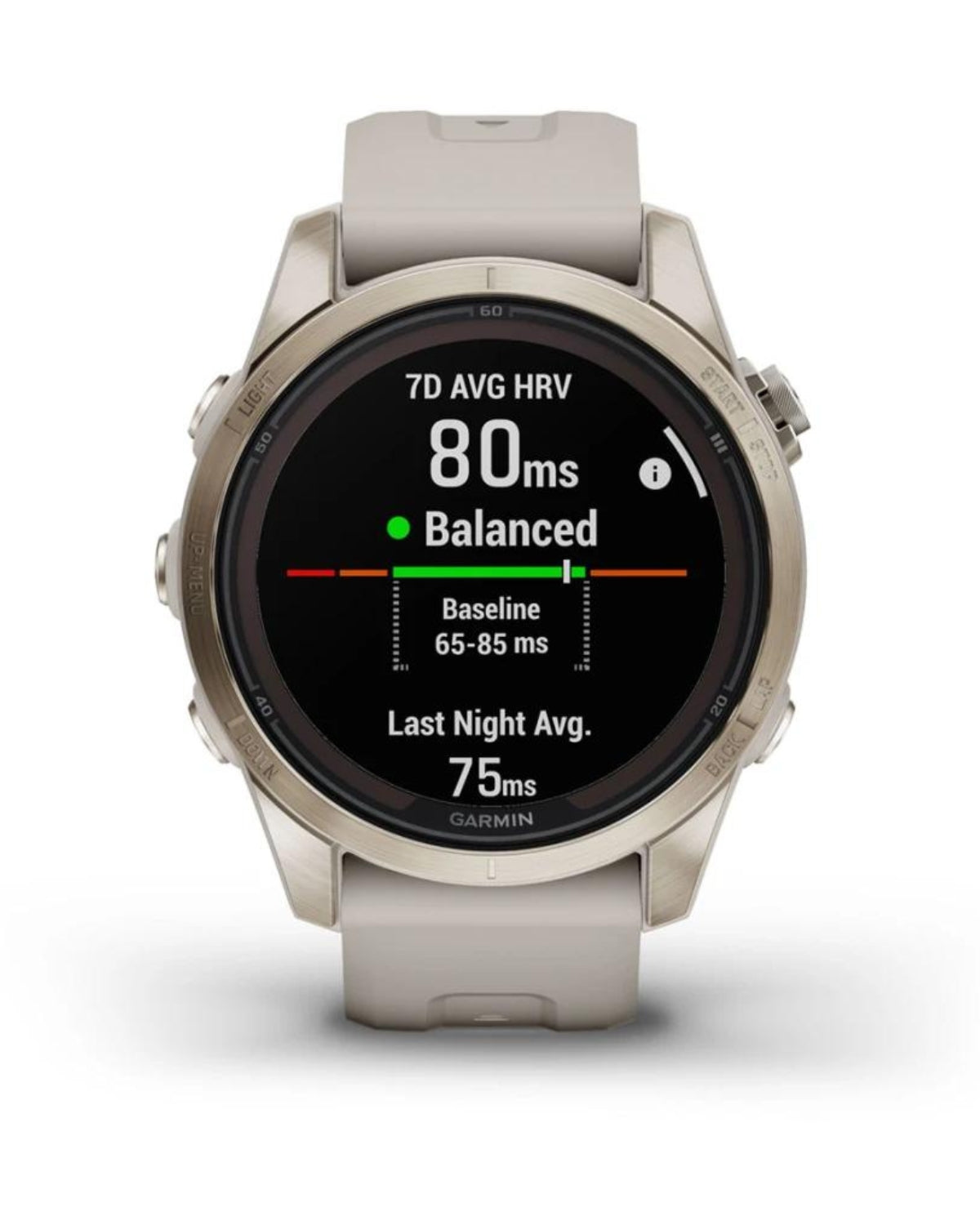 Smartwatch Garmin fēnix® 7S Pro, Sapphire Solar, Soft Gold, Curea Light Sand, 42MM
