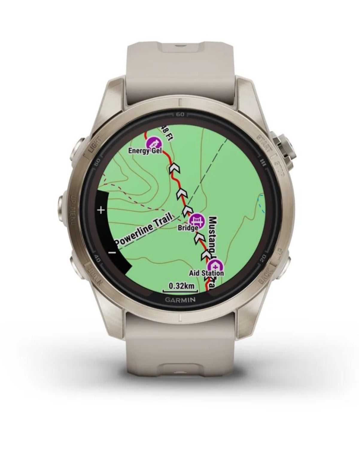 Smartwatch Garmin fēnix® 7S Pro, Sapphire Solar, Soft Gold, Curea Light Sand, 42MM