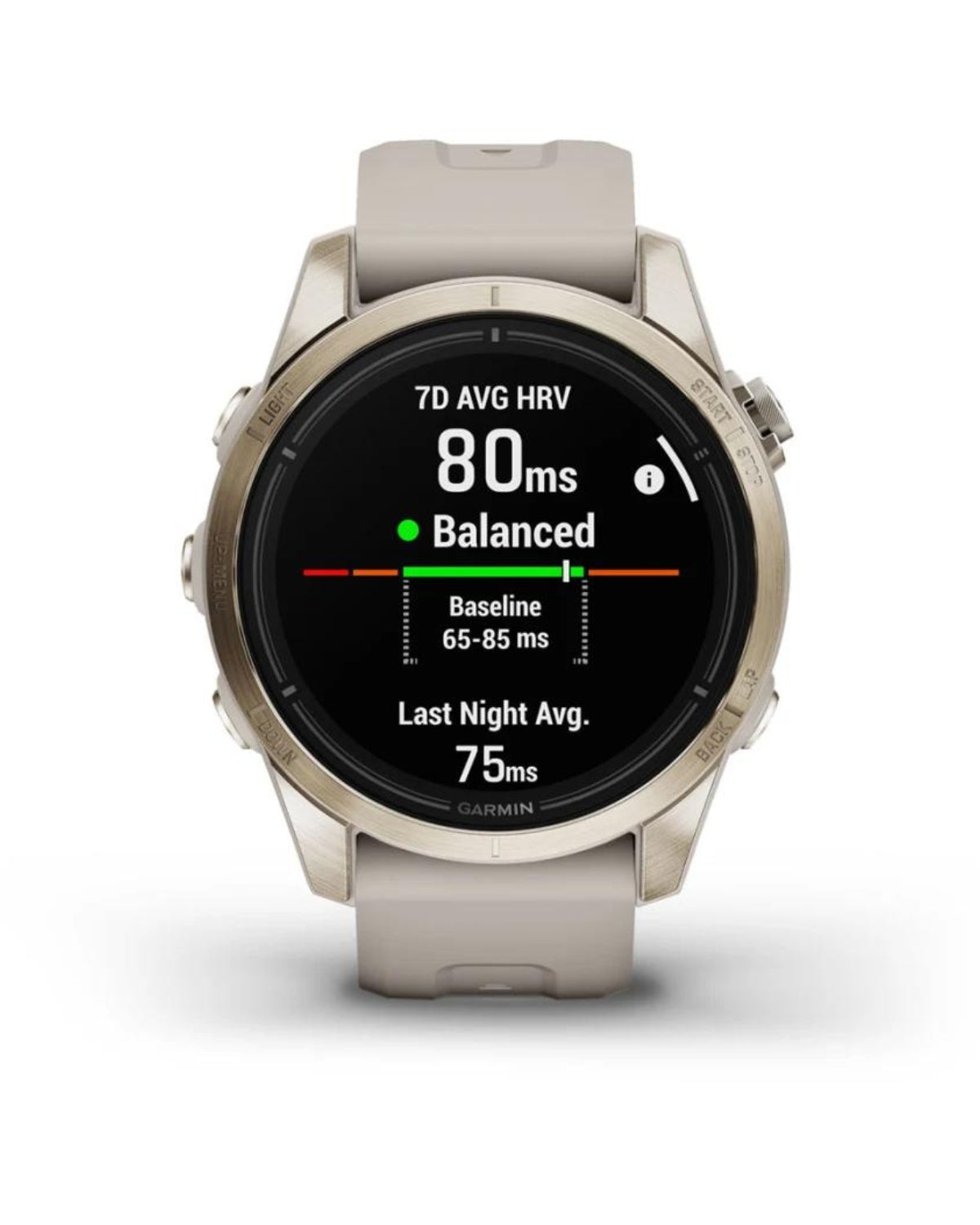Smartwatch epix™ Pro (Gen 2), Sapphire, Soft Gold, Curea Light Sand, 42mm