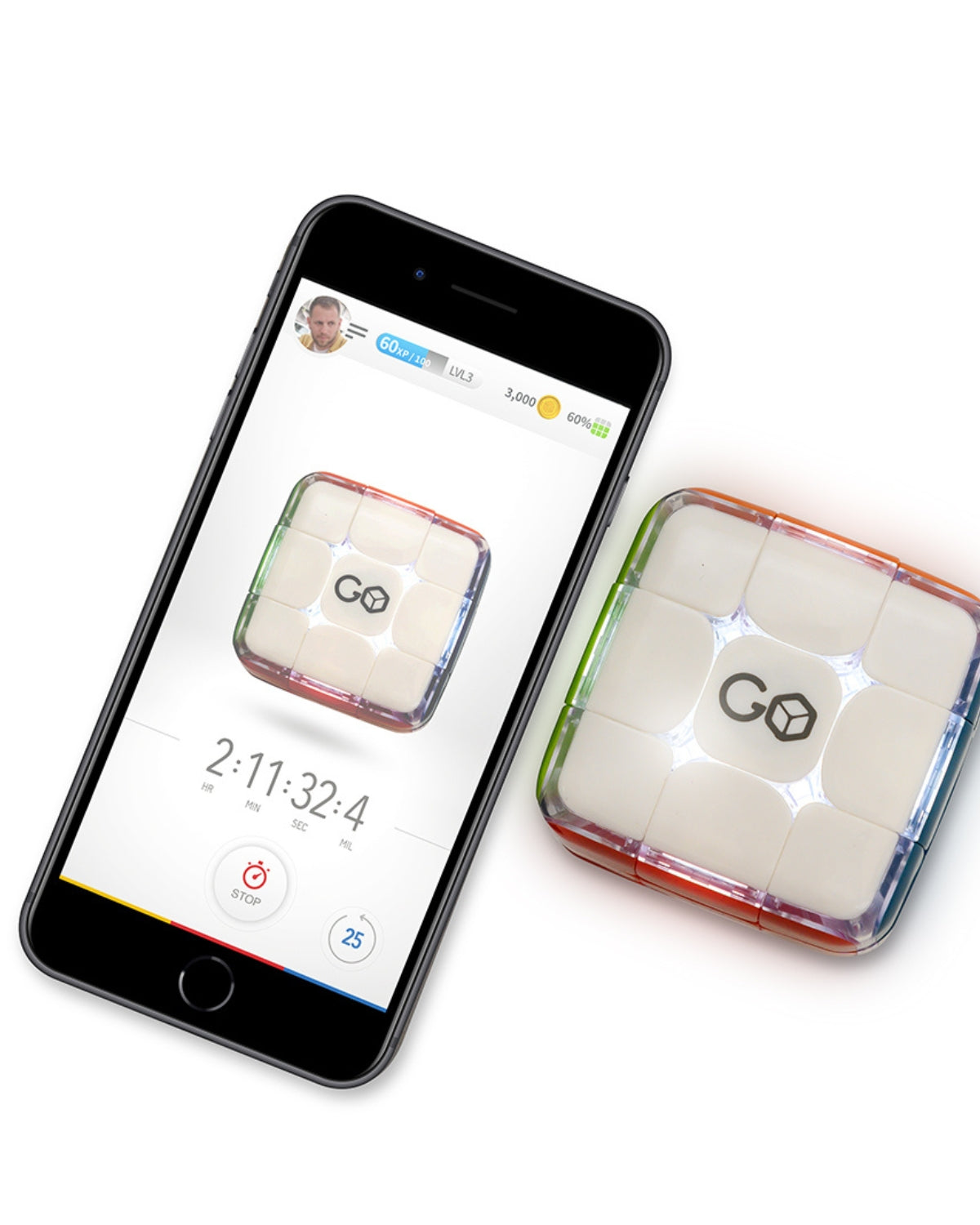 Cub Rubik Smart GoCube Edge - Full Pack, Bluetooth 5.0, Lumini