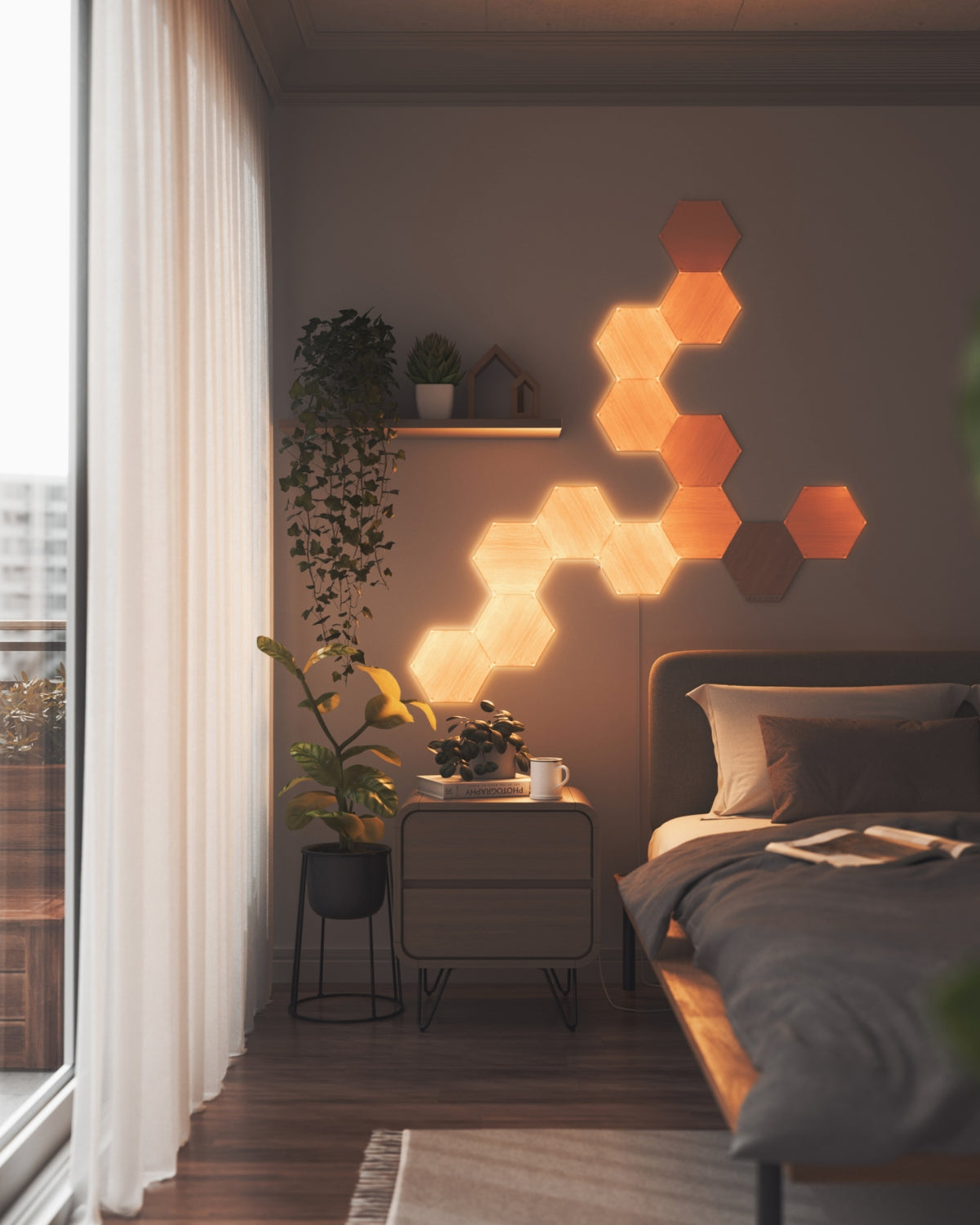 Nanoleaf Elements Hexagons Starter Kit, Wi-Fi, 3 Smart Light Panels Expansion Kit