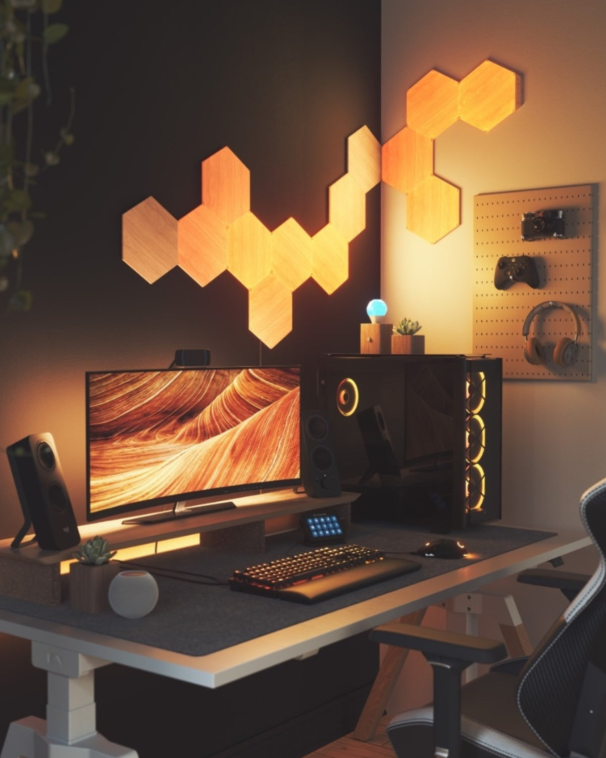 Nanoleaf Elements Hexagons Starter Kit, Wi-Fi, 3 Smart Light Panels Expansion Kit