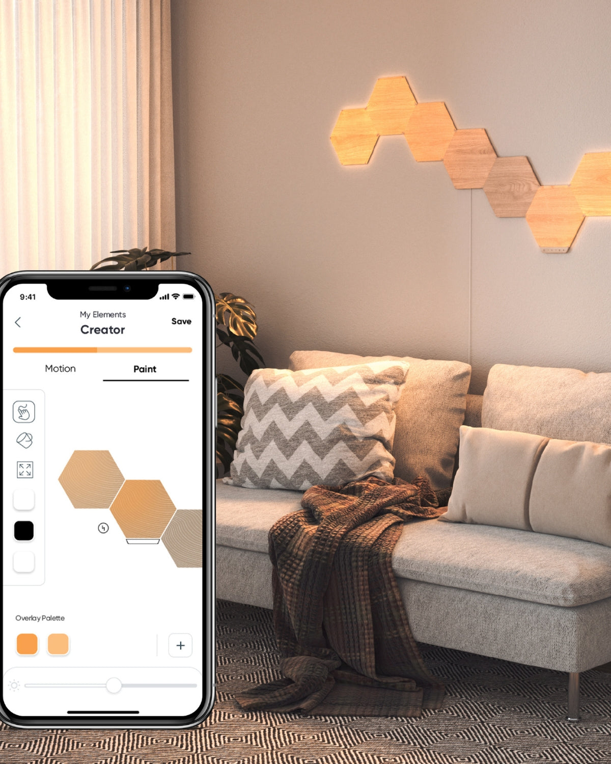 Nanoleaf Elements Hexagons Starter Kit, Wi-Fi, 3 Smart Light Panels Expansion Kit