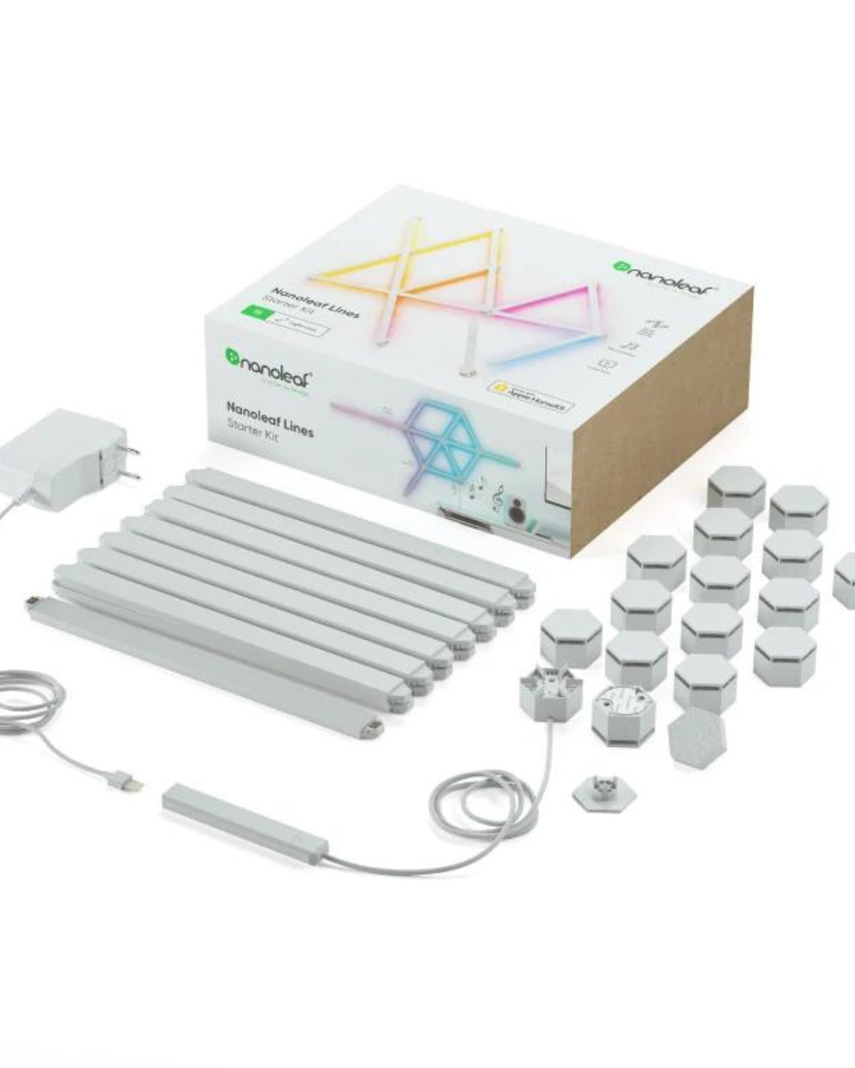 Kit 15 panouri RGBW Nanoleaf Lines 60 Degrees Starter Kit, Wi-Fi