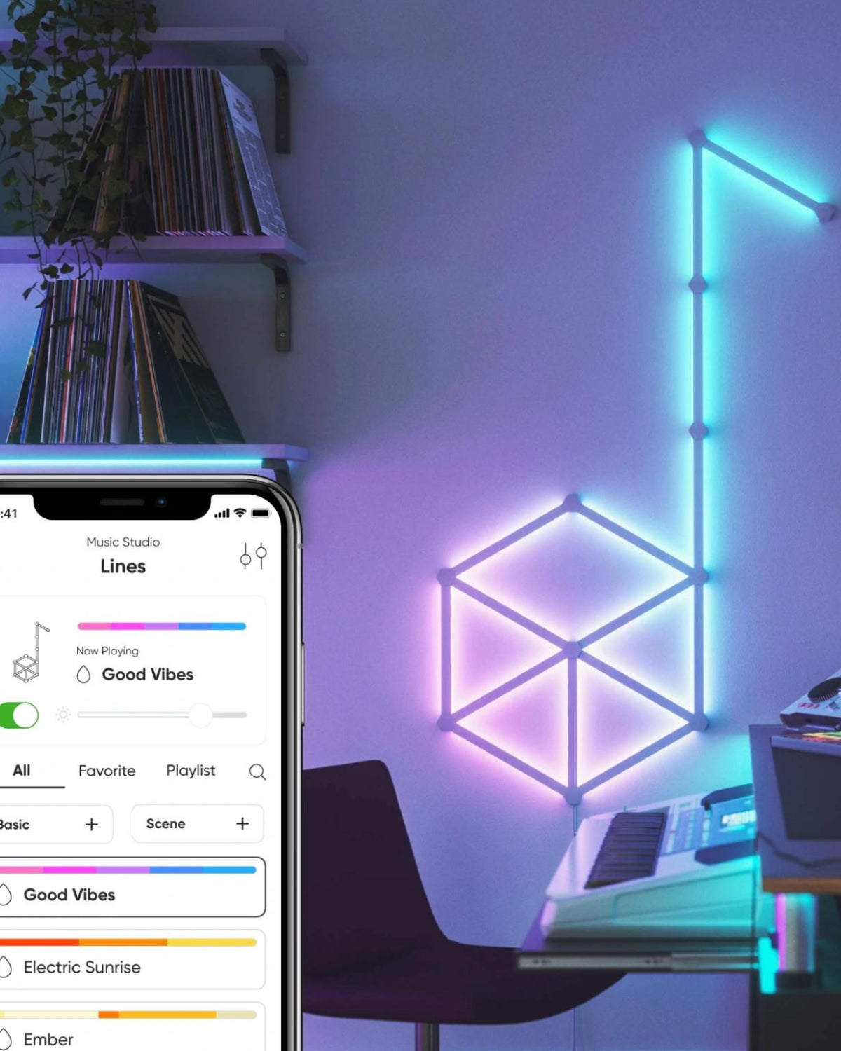 Kit extindere 3 panouri RGBW Nanoleaf Lines Starter Kit, Wi-Fi