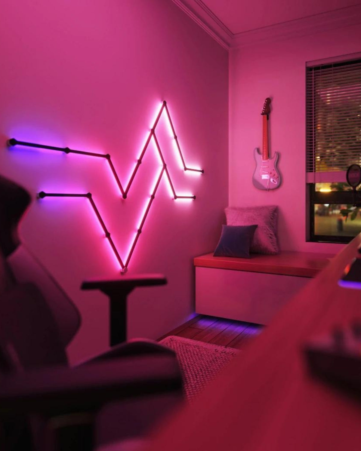 Kit 15 panouri RGBW Nanoleaf Lines 60 Degrees Starter Kit, Wi-Fi
