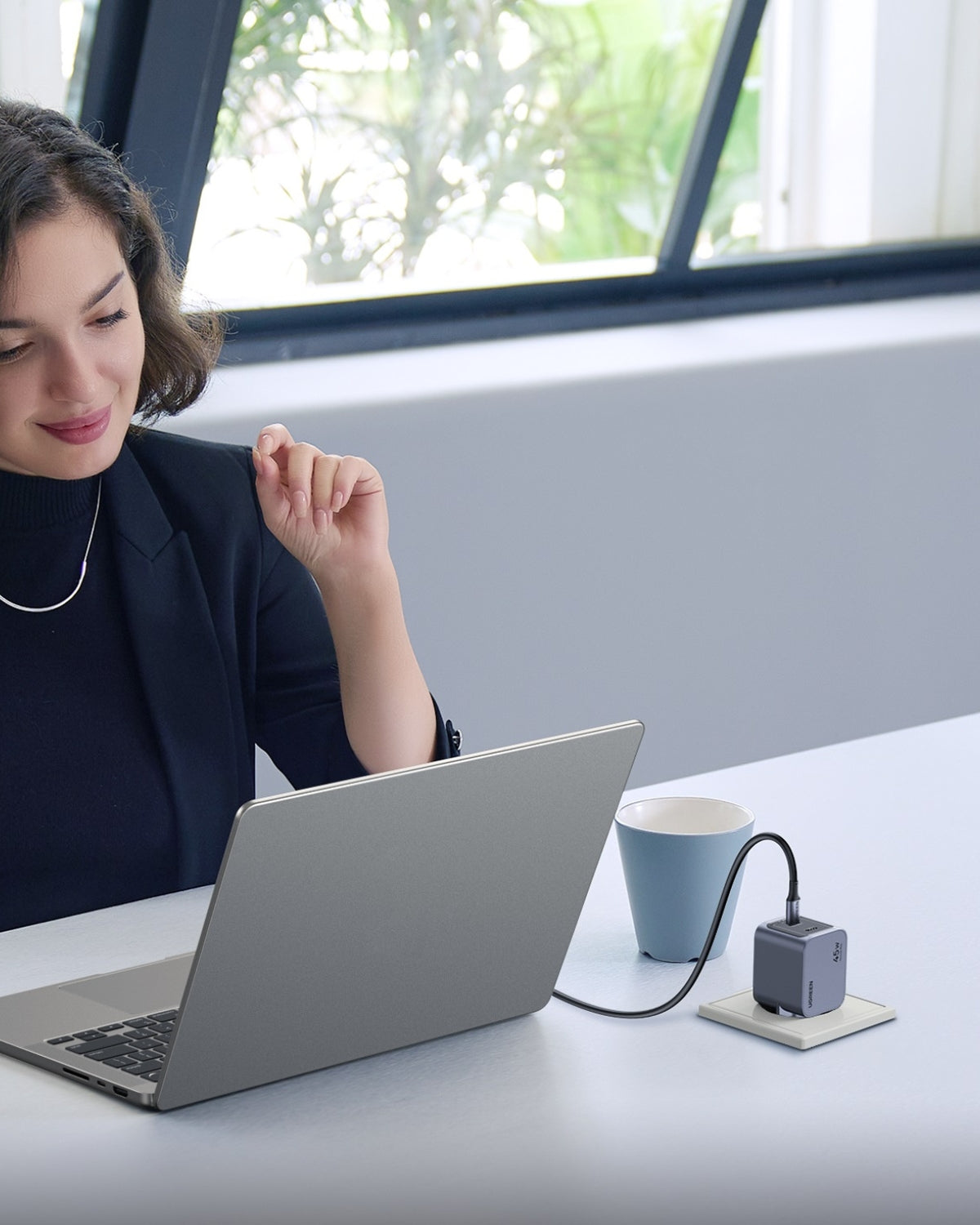 Încărcător Dual USB-C, iPhone, Android, Tabletă - Ugreen Nexode Pro Dual USB-C 45W PD GaN