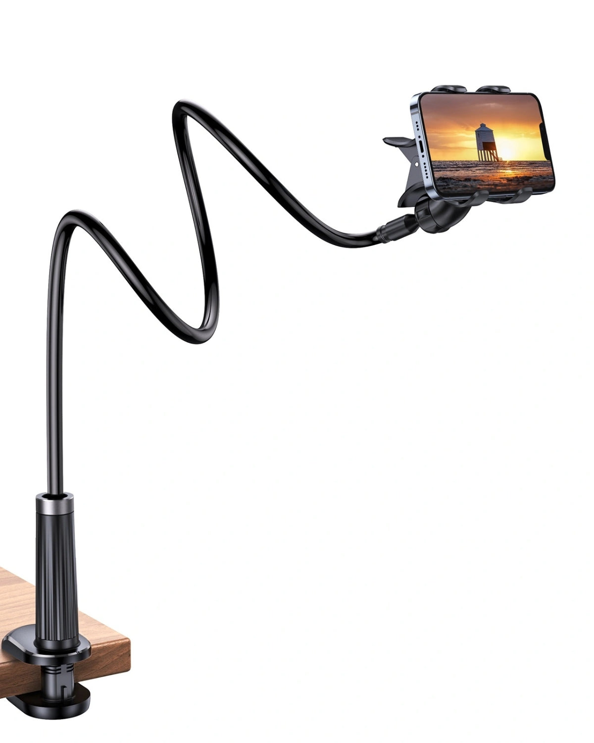 Suport de Telefon Ugreen 90cm, Braț Flexibil, Fixare cu Clips, Rotație 360°