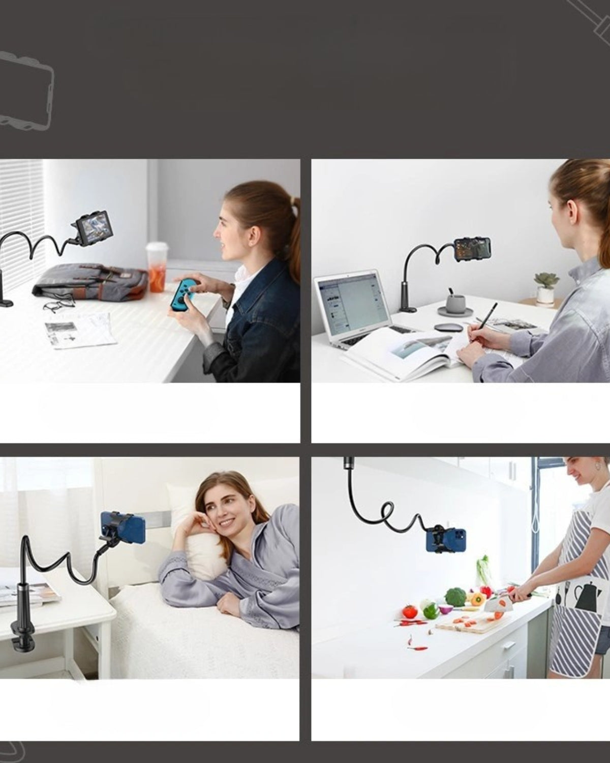 Suport de Telefon Ugreen 90cm, Braț Flexibil, Fixare cu Clips, Rotație 360°