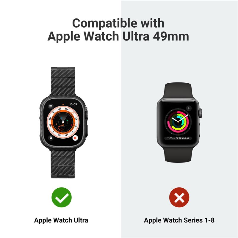 Husă Pitaka Air, black/grey — Apple Watch Ultra 49 mm
