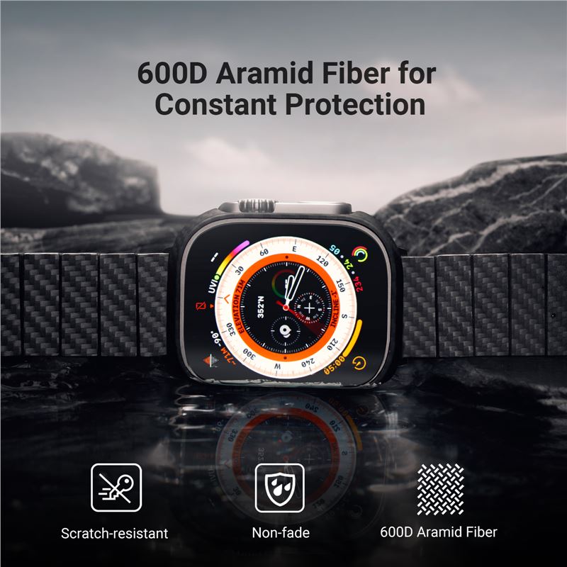Husă Pitaka Air, black/grey — Apple Watch Ultra 49 mm