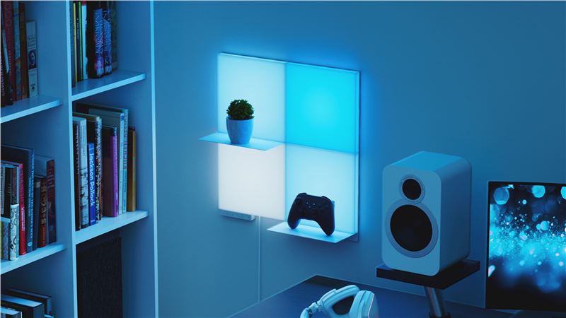 Pachet extensie 2 rafturi luminoase Nanoleaf Blocks Shelf