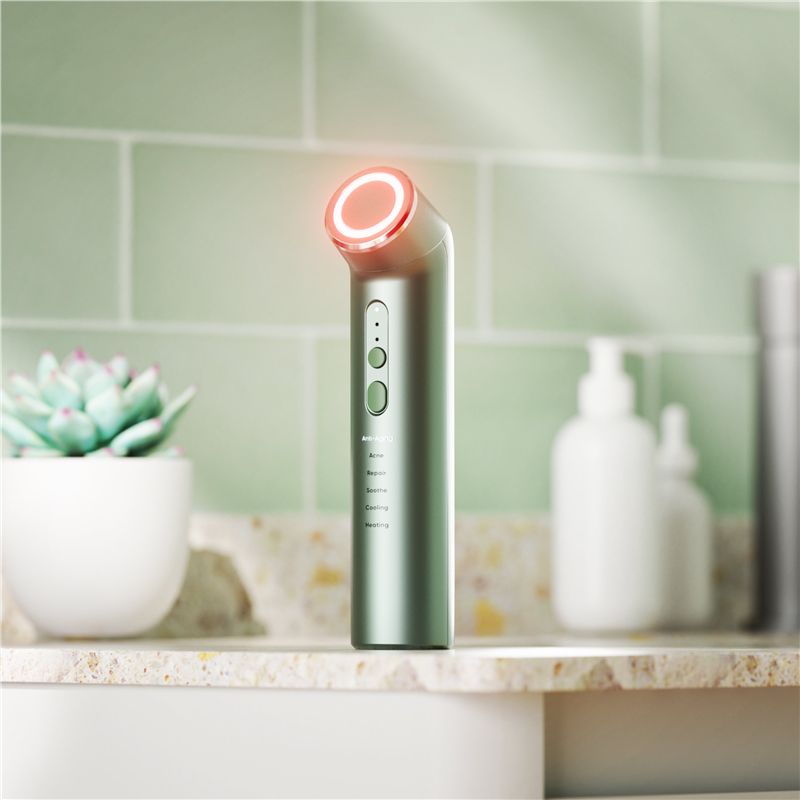 Dispozitiv de îngrijire facială Nanoleaf 6-in-1 Light Therapy Wand, verde