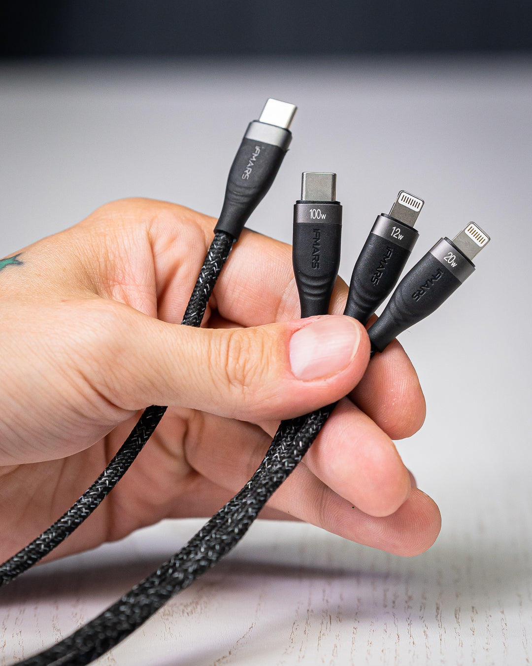 Cablu de Încărcare 3 în 1, USB-C la USB-C, 2 x Lightning, 2 Metri