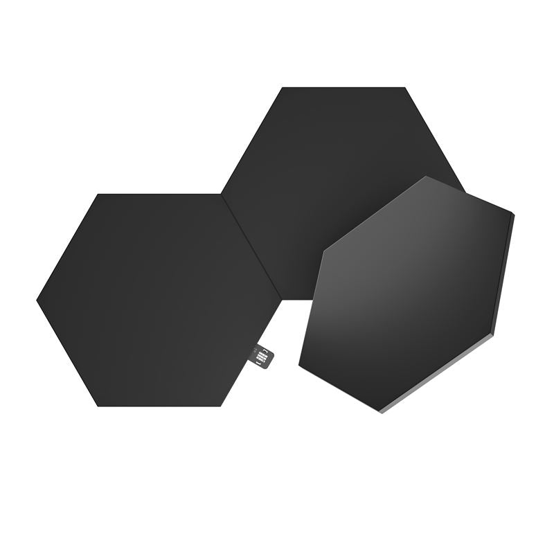 Pachet extensie 3 panouri Nanoleaf Shapes Black Hexagons, ediție limitată